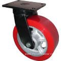 12'' Plate Top Swivel Industrial Caster PU Wheel With Brake
